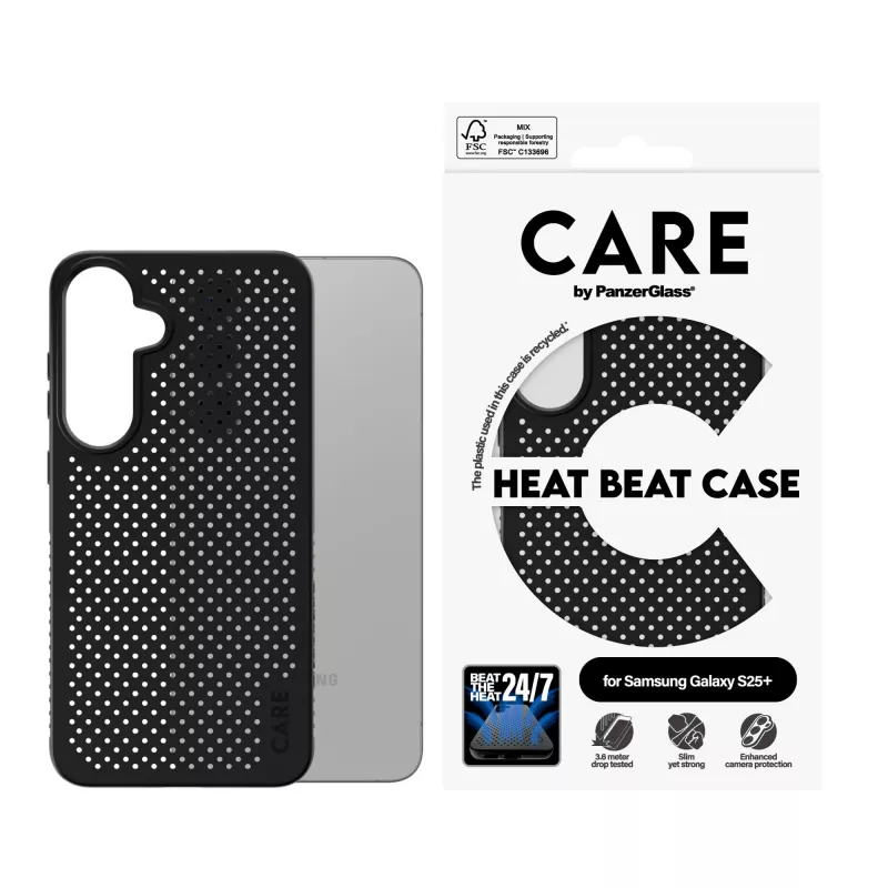 PanzerGlass CARE™ by ® Case Heat Beat Samsung Galaxy S25+, Pokrowiec, Samsung, Samsung - Galaxy S25+, Czarny