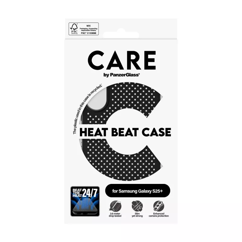 PanzerGlass CARE™ by ® Case Heat Beat Samsung Galaxy S25+, Pokrowiec, Samsung, Samsung - Galaxy S25+, Czarny