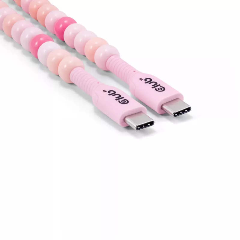 CLUB3D USB-C® kabel koralikowy, różowy, 2 m, USB C, USB C, 0.48 Gbit/s, różowy
