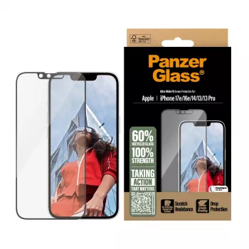 PanzerGlass ® Screen Protector iPhone 17e | 16e | 14 | 13 | 13 Pro | Ultra-Wide Fit z EasyAligner