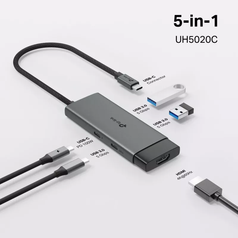 TP-Link UH5020C koncentrator USB Type-C 5000 Mbit/s HDMI USB 3.2