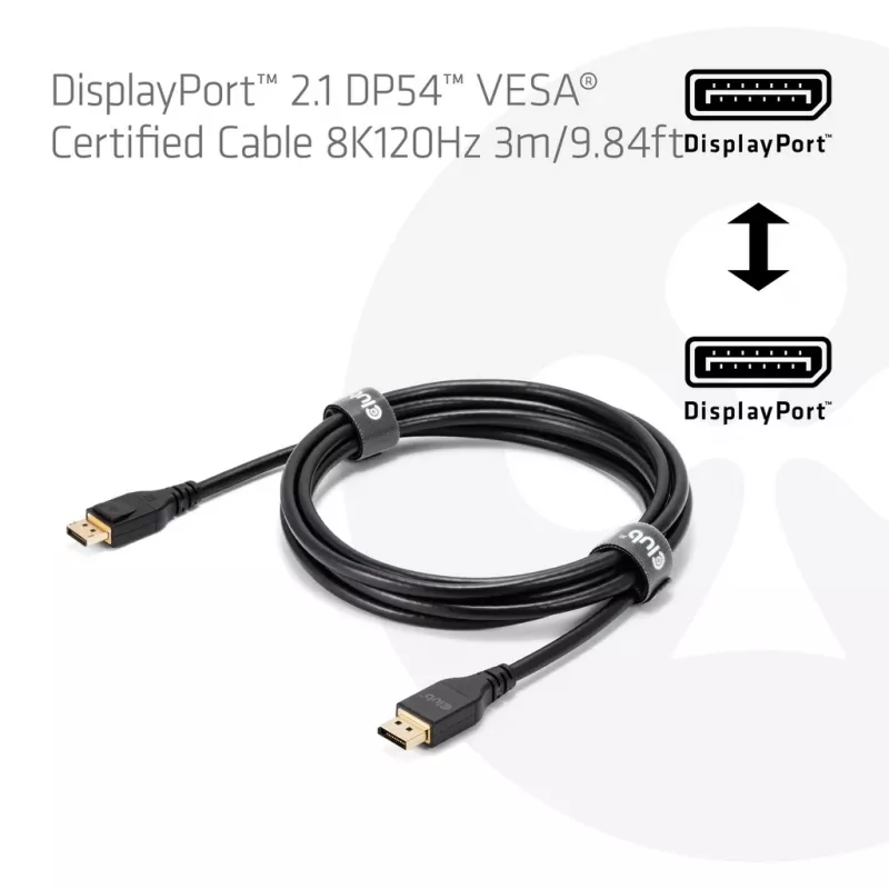 CLUB3D DisplayPort™ 2.1 DP54™ certyfikowany kabel VESA® 8K120Hz 3m/ 9.84ft