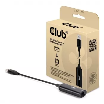 Zmieniacz płci kabla CLUB3D CAC-1421 USB Type-A na RJ45 0.245m Czarny
