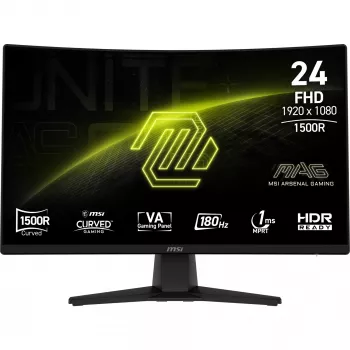 Monitor MSI MAG 242C 23.6 cala Zakrzywiony LCD Full HD 1920×1080 VA 180Hz 1ms MPRT HDMI DisplayPort VESA 100×100