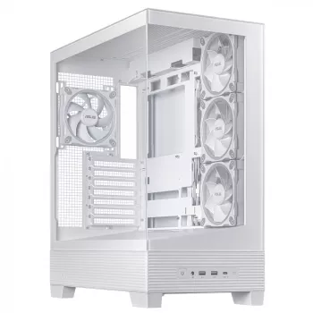 Obudowa PC ASUS A31 Plus TG ARGB WHITE Midi Tower — ATX, szkło hartowane, ARGB, 3x120mm + 1x120mm wentylatory, 38 cm GPU, 165 mm cooler CPU