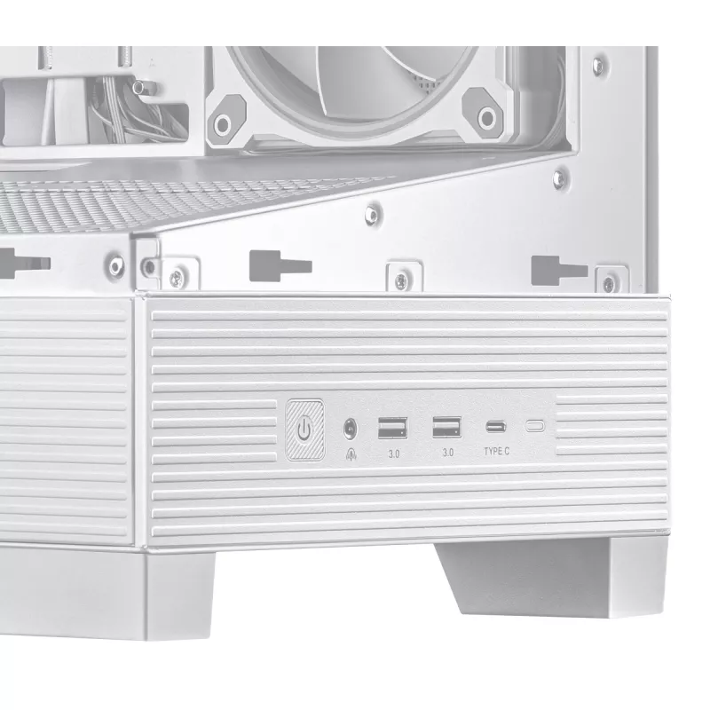 Obudowa PC ASUS A31 Plus TG ARGB WHITE Midi Tower — ATX, szkło hartowane, ARGB, 3x120mm + 1x120mm wentylatory, 38 cm GPU, 165 mm cooler CPU