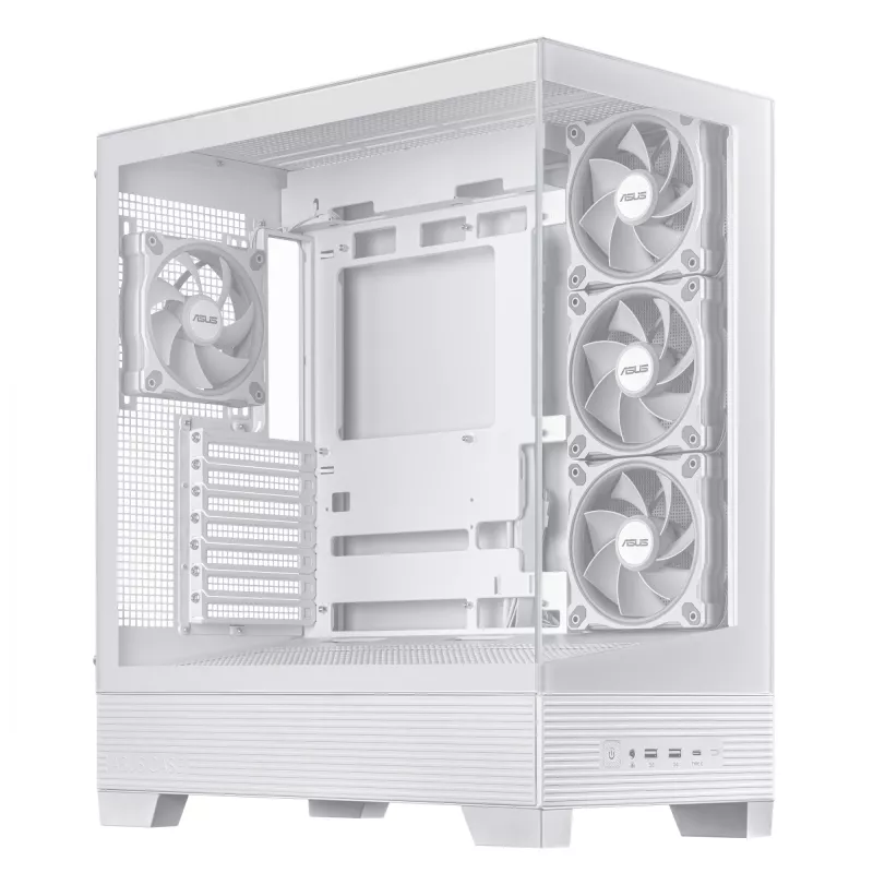 Obudowa PC ASUS A31 Plus TG ARGB WHITE Midi Tower — ATX, szkło hartowane, ARGB, 3x120mm + 1x120mm wentylatory, 38 cm GPU, 165 mm cooler CPU