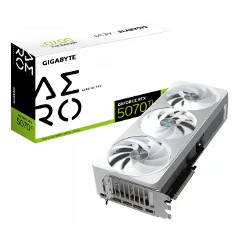 Karta graficzna GIGABYTE GeForce RTX 5070 Ti 16GB GDDR7, PCIe 5.0, 8960 CUDA, 30000 MHz, 256-bit, WINDFORCE 3X, biała