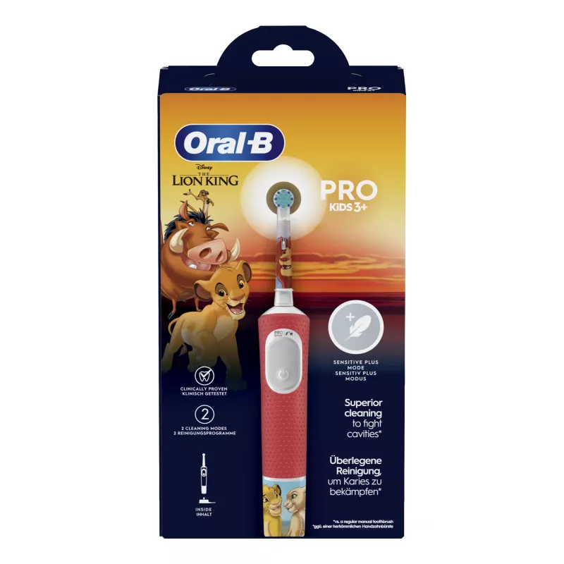 Oral-B Kids VITALITYPROLIONK elektryczna szczoteczka do zębów dla dzieci szczoteczka rotacyjno-oscylacyjna wielokolorowa