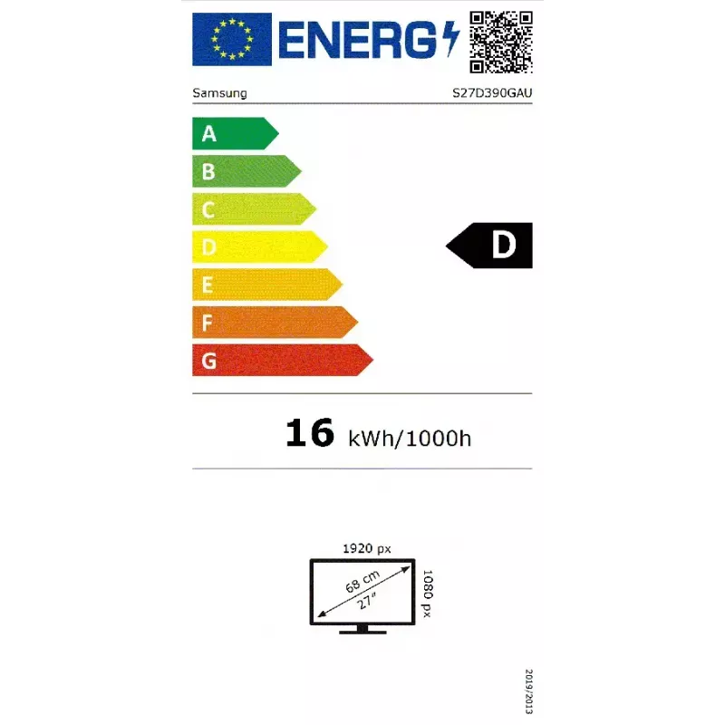 Monitor komputerowy Samsung S27D390GAU 68,6 cm (27 cali) 1920 x 1080 pikseli Full HD LED Czarny