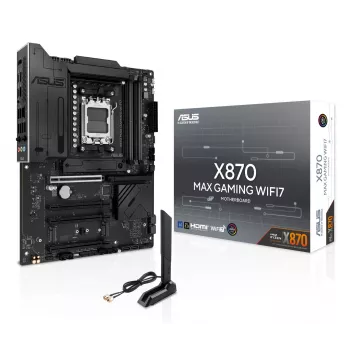 Płyta główna ASUS X870 MAX GAMING WIFI7 ATX — AMD X870, Socket AM5, DDR5, 4 DIMM, 256 GB, Wi‑Fi 7, Bluetooth 5.4, 3 M.2, 2x USB4 Gen3x2