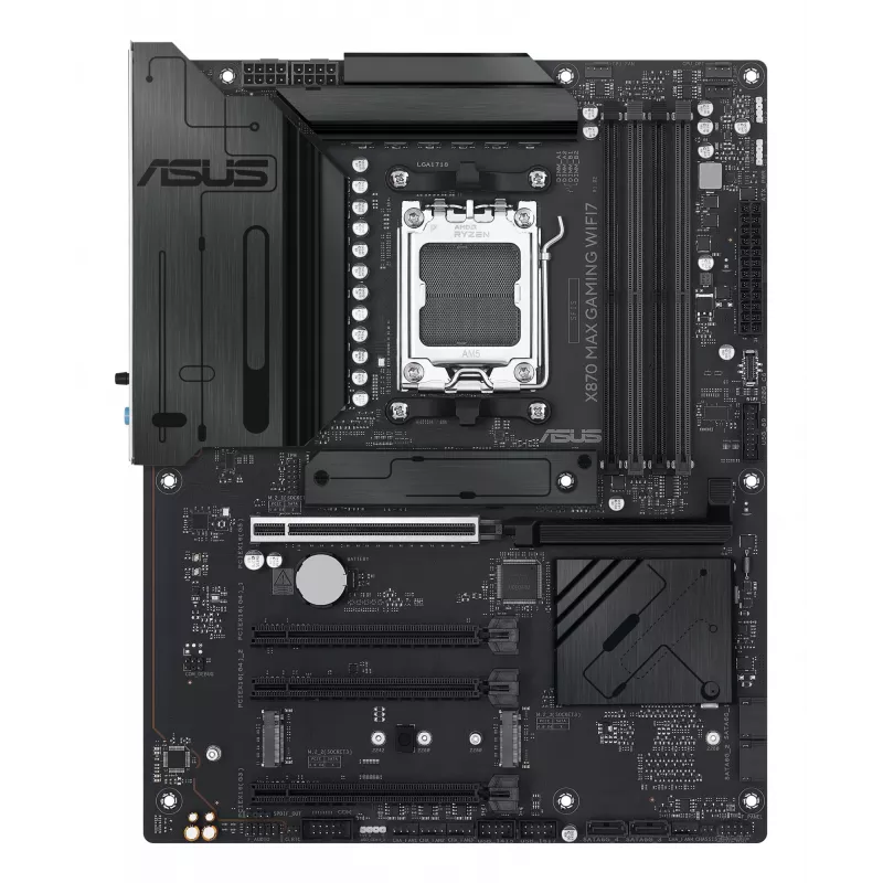 Płyta główna ASUS X870 MAX GAMING WIFI7 ATX — AMD X870, Socket AM5, DDR5, 4 DIMM, 256 GB, Wi‑Fi 7, Bluetooth 5.4, 3 M.2, 2x USB4 Gen3x2