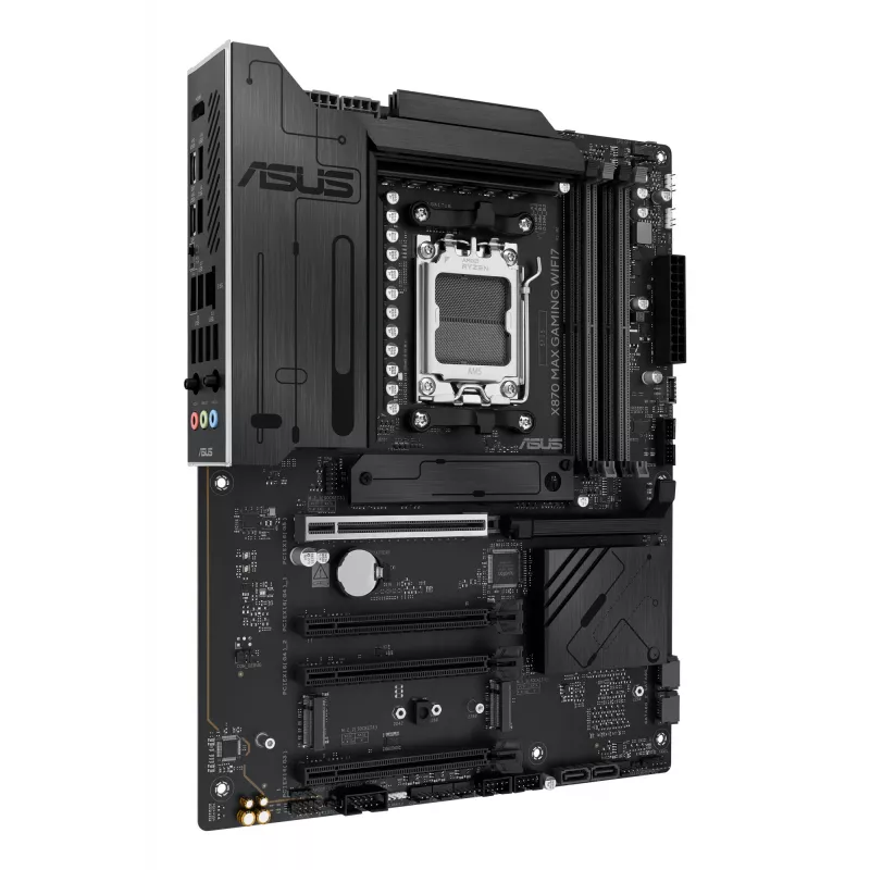 Płyta główna ASUS X870 MAX GAMING WIFI7 ATX — AMD X870, Socket AM5, DDR5, 4 DIMM, 256 GB, Wi‑Fi 7, Bluetooth 5.4, 3 M.2, 2x USB4 Gen3x2