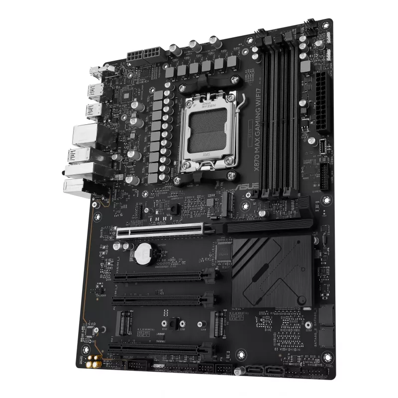 Płyta główna ASUS X870 MAX GAMING WIFI7 ATX — AMD X870, Socket AM5, DDR5, 4 DIMM, 256 GB, Wi‑Fi 7, Bluetooth 5.4, 3 M.2, 2x USB4 Gen3x2