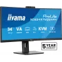 Monitor komputerowy iiyama ProLite XCB3497WQSNPH-B1 86,4 cm (34 cale) 3440 x 1440 pikseli UltraWide Quad HD LED Czarny