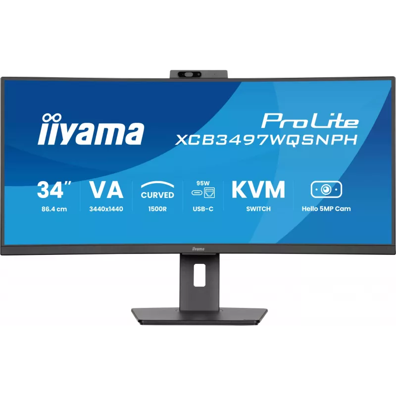 Monitor komputerowy iiyama ProLite XCB3497WQSNPH-B1 86,4 cm (34 cale) 3440 x 1440 pikseli UltraWide Quad HD LED Czarny