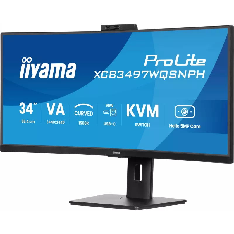 Monitor komputerowy iiyama ProLite XCB3497WQSNPH-B1 86,4 cm (34 cale) 3440 x 1440 pikseli UltraWide Quad HD LED Czarny