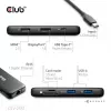 CLUB3D 8-1 Przenośna stacja dokująca USB Type-C® 10Gbps do HDMI™ i DisplayPort™ 8K30Hz PD maks. 100W