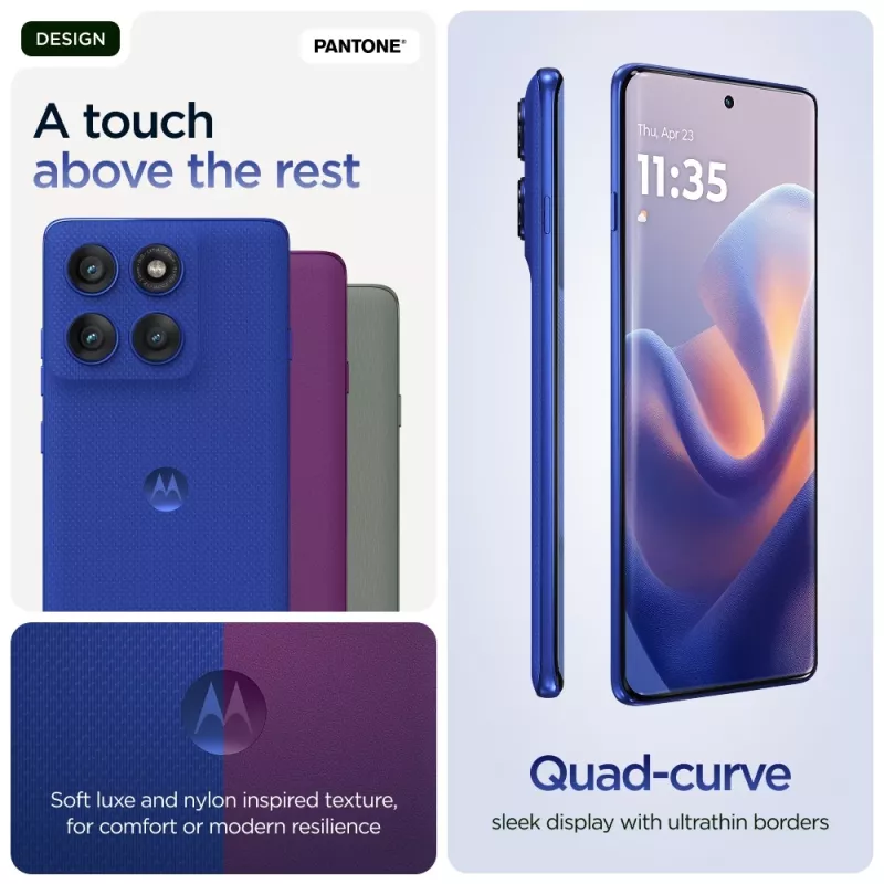 Motorola edge 60 pro 16.9 cm (6.67 cala) Dual SIM Android 15 5G USB Type-C 12 GB 512 GB 6000 mAh Niebieski