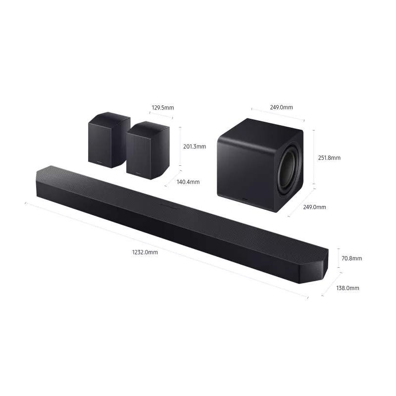 Soundbar Samsung HW-Q990F 11.1.4 kanałów, 756 W, czarny, bezprzewodowy subwoofer, HDMI, Wi‑Fi
