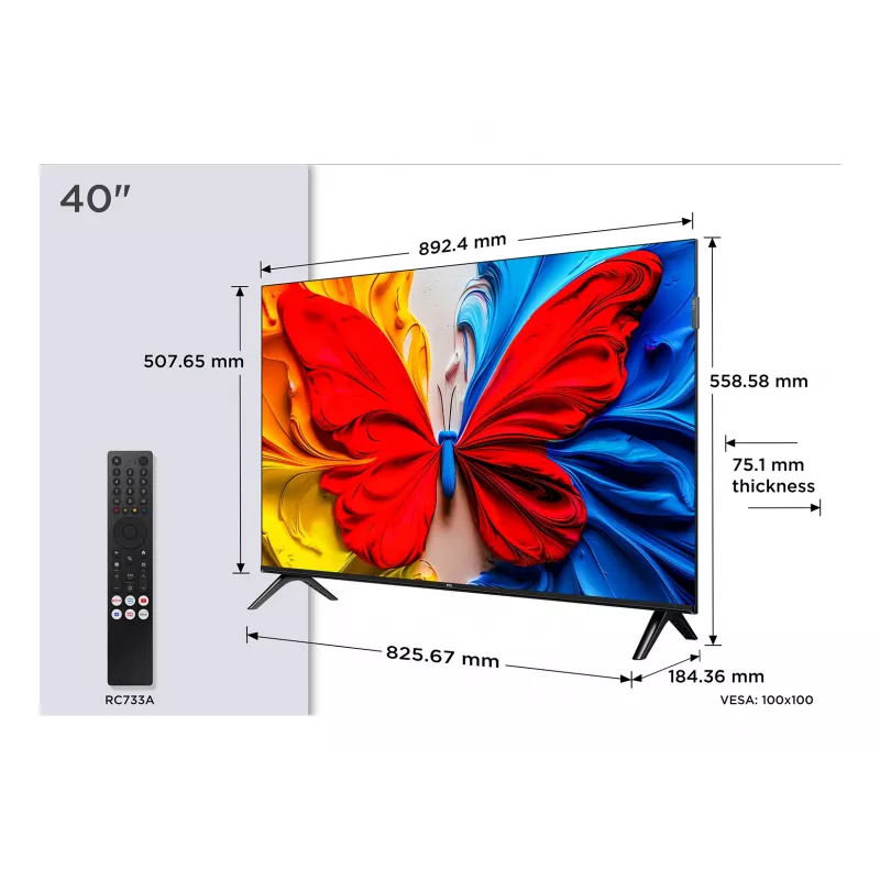 Telewizor TCL 40S5K 101,6 cm (40 cali) Full HD Smart TV Wi-Fi Czarny