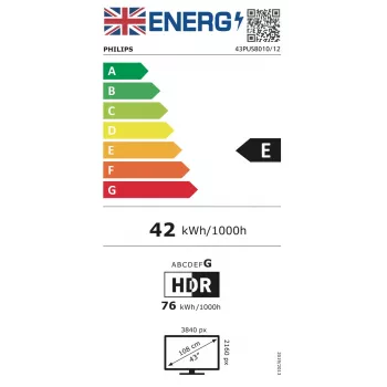 Philips 43PUS8010/12 TV 109,2 cm (43 cale) 4K Ultra HD Smart TV Wi-Fi Czarny
