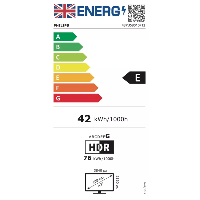 Philips 43PUS8010/12 TV 109,2 cm (43 cale) 4K Ultra HD Smart TV Wi-Fi Czarny