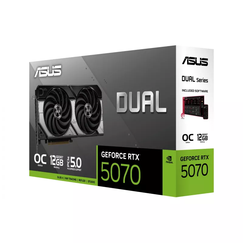 Karta graficzna ASUS GeForce RTX 5070 — 12 GB GDDR7, PCIe 5.0, 192-bit, 3x DisplayPort 2.1b, 1x HDMI 2.1b