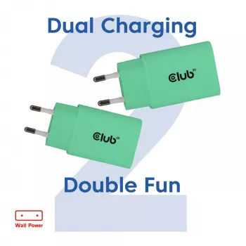 USB-C Charger 2-Pack 30W by club 3d — Dual 30W USB-C Power Adapters