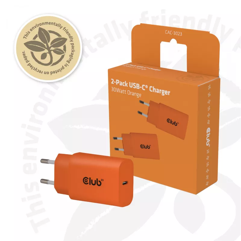 Zasilacz CLUB3D CAC-3023, 30 W, kompaktowy adapter do urządzeń przenośnych