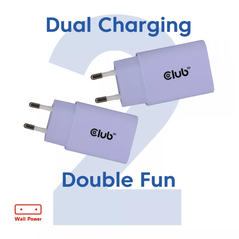 Zasilacz club 3d ładowarka USB-C 30 W 2-pak kompaktowa do telefonów i tabletów