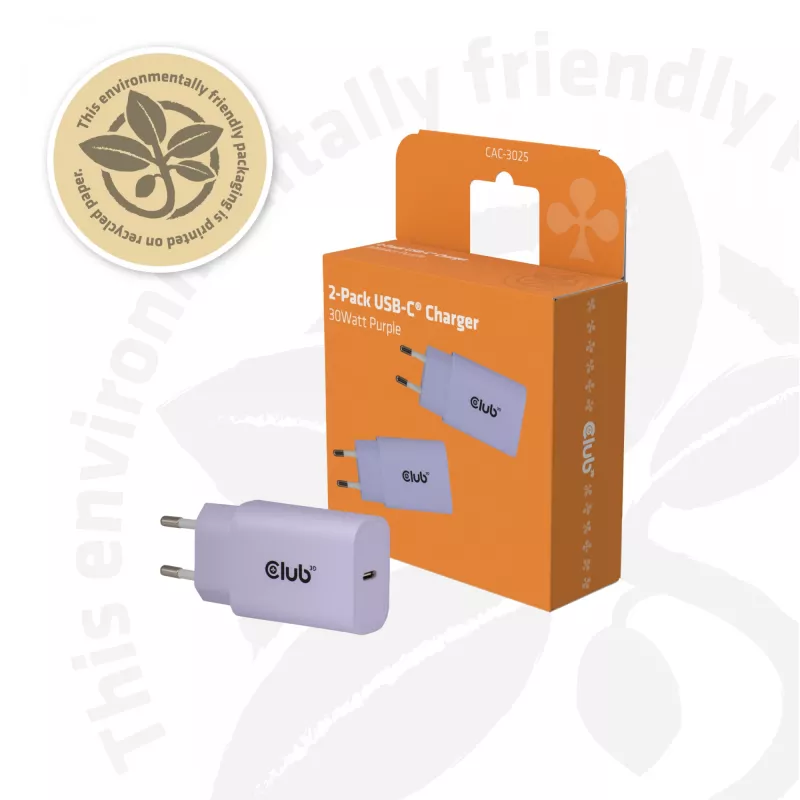 Zasilacz club 3d ładowarka USB-C 30 W 2-pak kompaktowa do telefonów i tabletów