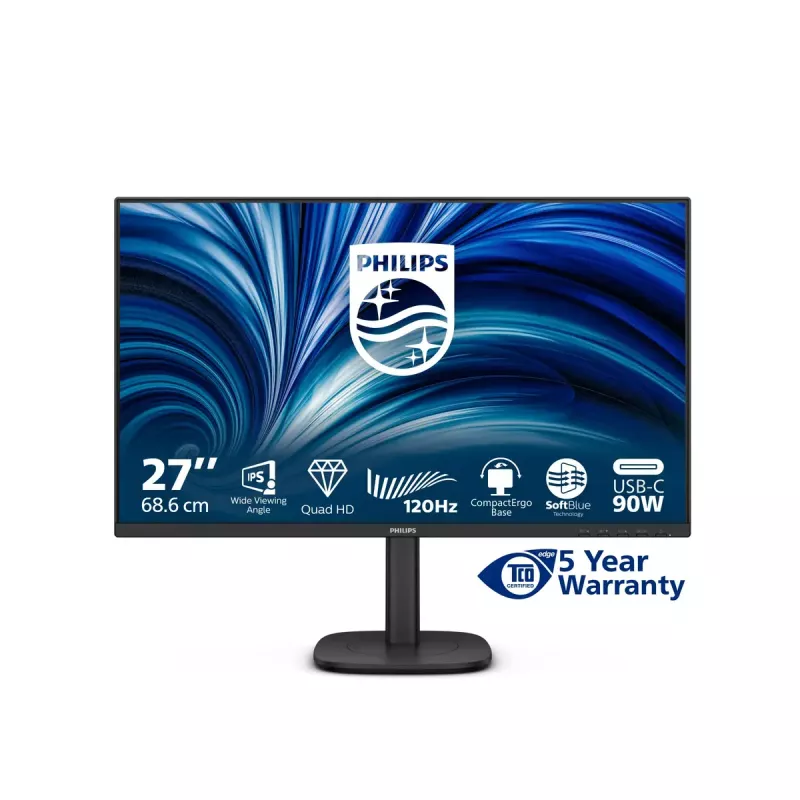 Philips 3000 series 27B2U3601/00 monitor komputerowy 68.6 cm (27 cali) 2560 x 1440 pikseli Quad HD LCD Czarny