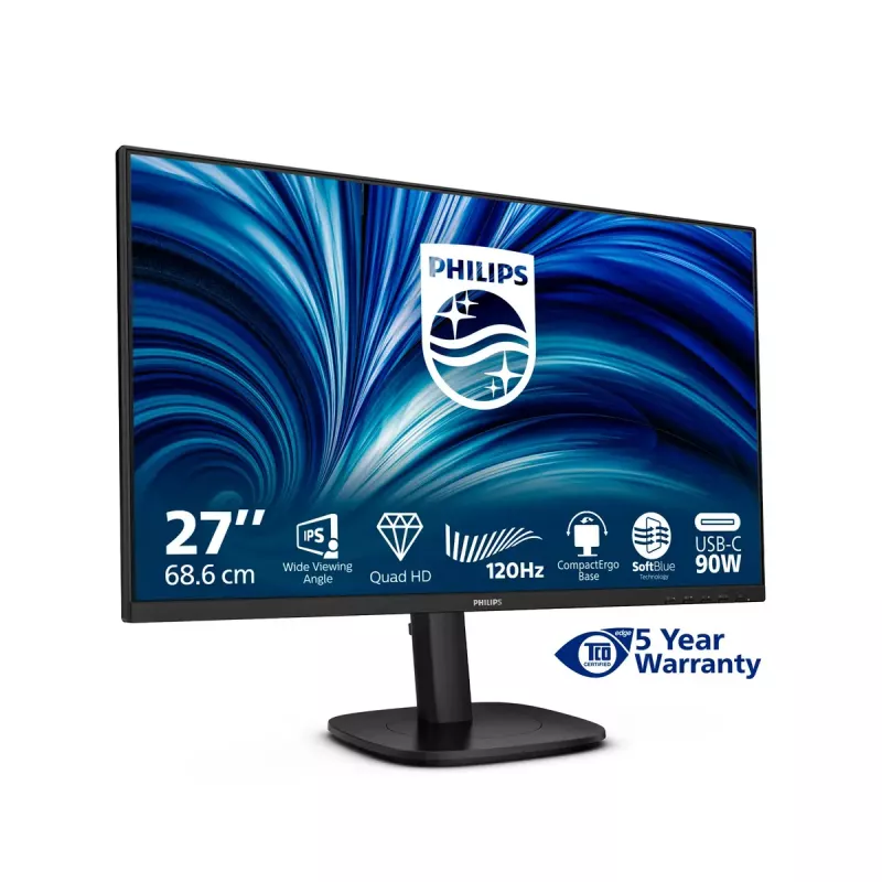 Philips 3000 series 27B2U3601/00 monitor komputerowy 68.6 cm (27 cali) 2560 x 1440 pikseli Quad HD LCD Czarny