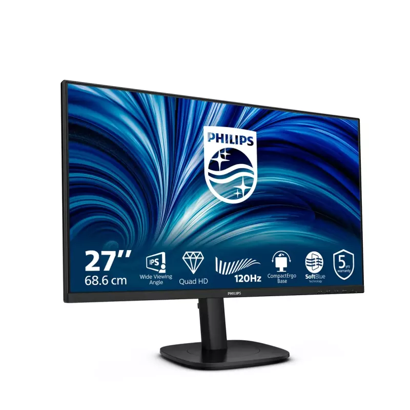 Philips 27B2N3500J/00 monitor komputerowy 68.6 cm (27 cali) 2560 x 1440 pikseli 2K LCD Czarny