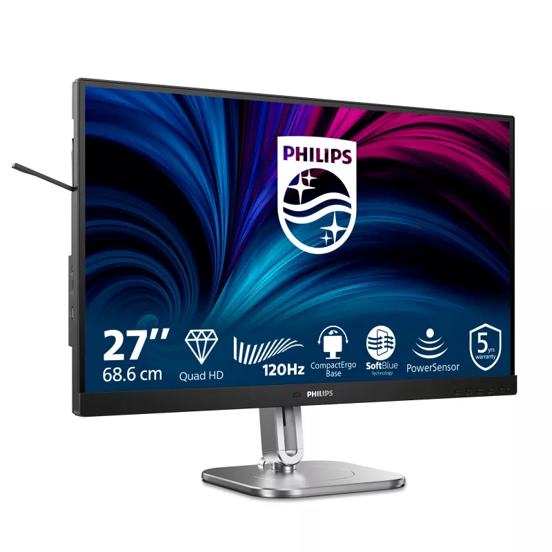 Philips 4000 series 27B2N4500/00 monitor komputerowy 68.6 cm (27 cali) 2560 x 1440 pikseli Quad HD LCD Szary