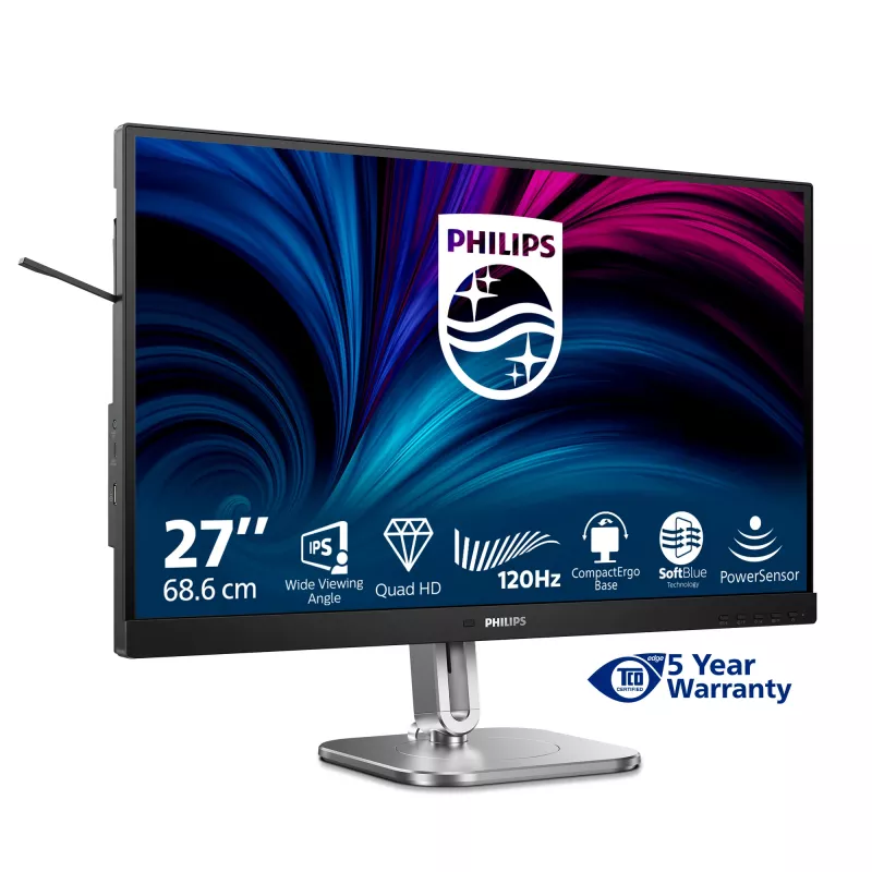 Philips 4000 series 27B2N4500/00 monitor komputerowy 68.6 cm (27 cali) 2560 x 1440 pikseli Quad HD LCD Szary