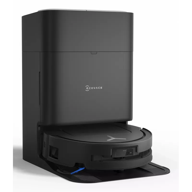 Robot odkurzający Ecovacs Deebot T80 Omni — bezworkowy, pojemnik na kurz 3 l, zbiornik na wodę 0,11 l, bateria 6400 mAh, czas pracy 297 min, czarny