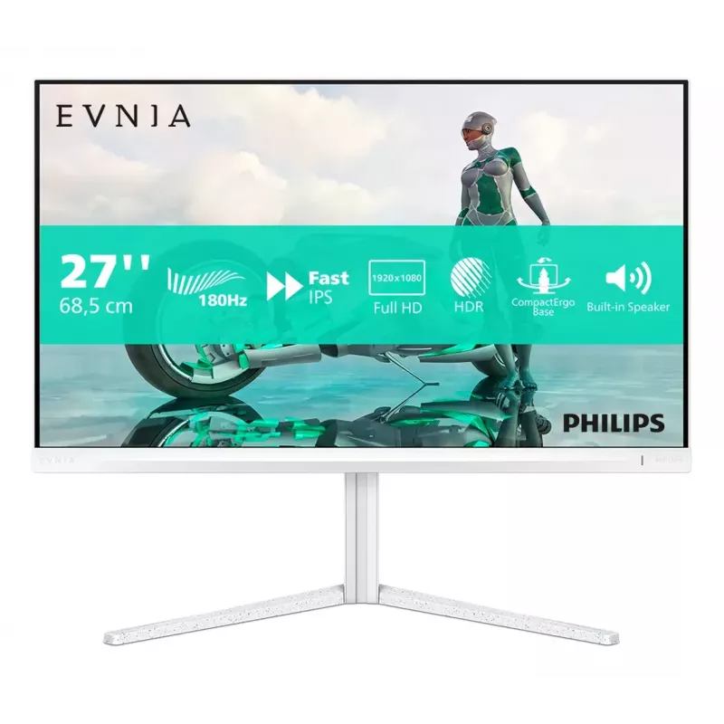 Philips Evnia 27M2N3201A/00 monitor komputerowy 68.6 cm (27 cali) 1920 x 1080 pikseli Full HD LCD Biały