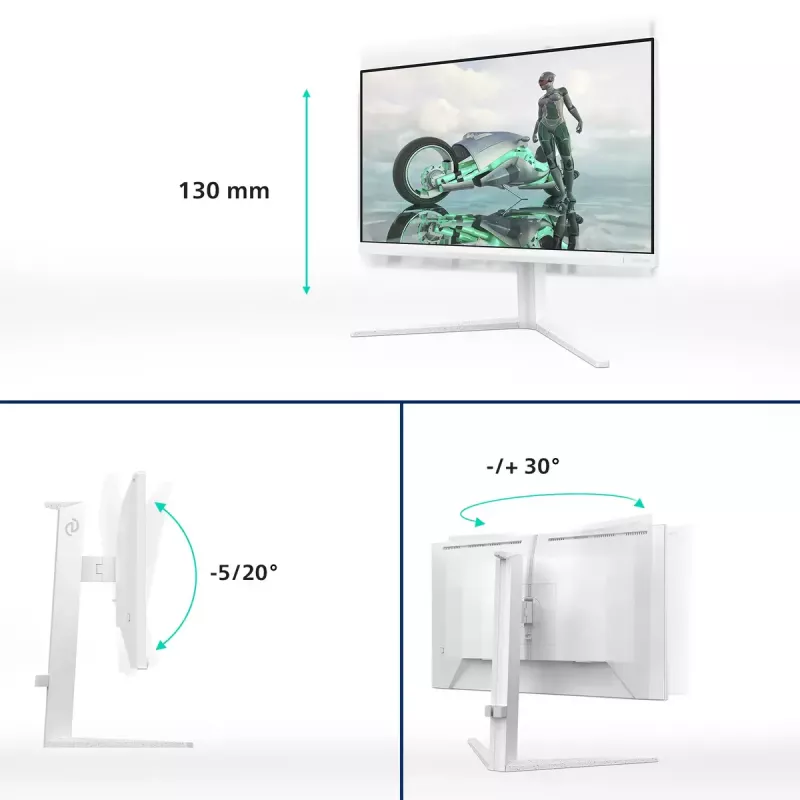 Philips Evnia 27M2N3201A/00 monitor komputerowy 68.6 cm (27 cali) 1920 x 1080 pikseli Full HD LCD Biały