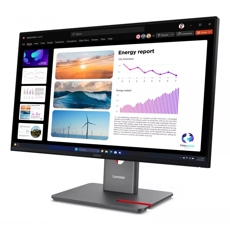Monitor Lenovo ThinkVision P24Q-40, 60,5 cm (23,8 cala), 2560 x 1440 pikseli, Quad HD, LCD, 6 ms, czarny