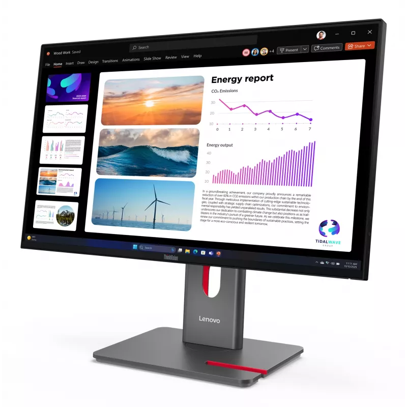 Monitor Lenovo ThinkVision P24Q-40, 60,5 cm (23,8 cala), 2560 x 1440 pikseli, Quad HD, LCD, 6 ms, czarny