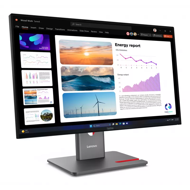 Monitor Lenovo ThinkVision P24Q-40, 60,5 cm (23,8 cala), 2560 x 1440 pikseli, Quad HD, LCD, 6 ms, czarny