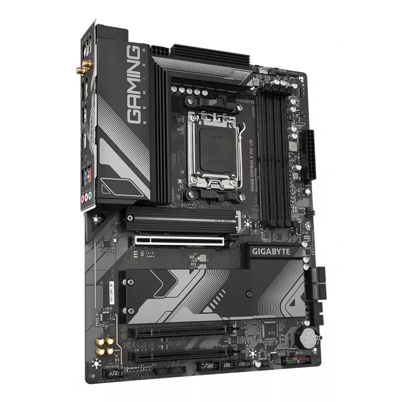Płyta główna GIGABYTE B650 GAMING X AX V2 - procesory AMD Ryzen 9000 Series, 8+2+2 fazy VRM, do 8000MHz DDR5 (OC), 1xPCIe 5.0 + 2xPCIe 4.0 M.2, 2.5GbE LAN, WIFI 6E, USB 3.2 Gen 2
