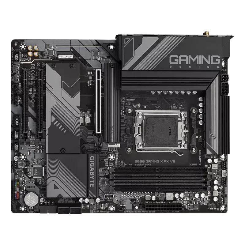 Płyta główna GIGABYTE B650 GAMING X AX V2 - procesory AMD Ryzen 9000 Series, 8+2+2 fazy VRM, do 8000MHz DDR5 (OC), 1xPCIe 5.0 + 2xPCIe 4.0 M.2, 2.5GbE LAN, WIFI 6E, USB 3.2 Gen 2