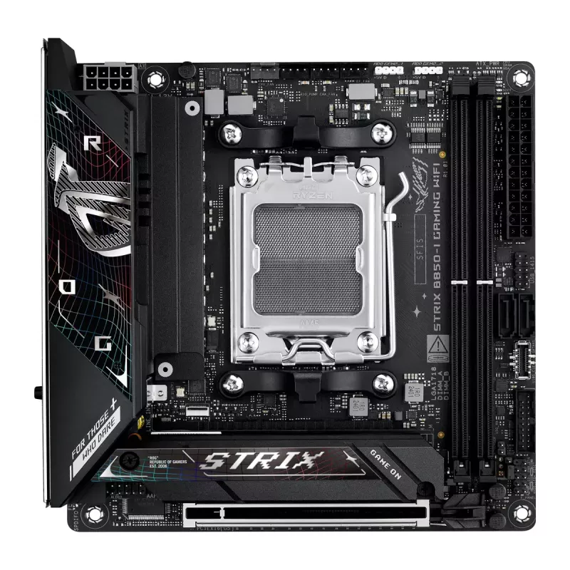 Płyta główna ASUS ROG STRIX B850-I GAMING WIFI, AMD B850, Socket AM5, mini ITX, 2x DDR5, Wi‑Fi 7, 2.5Gb LAN