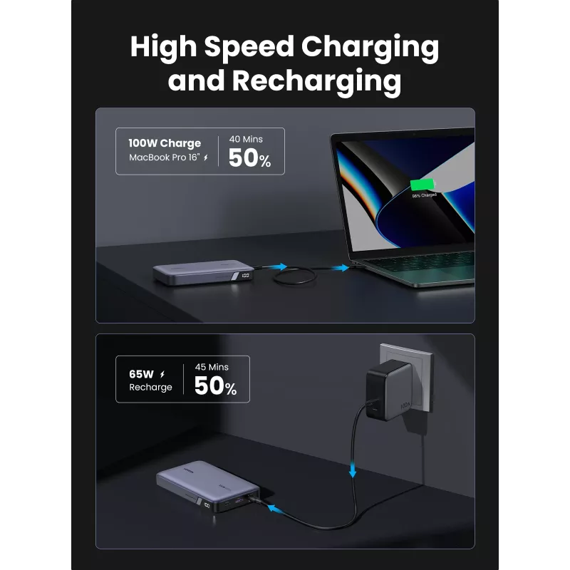 Ugreen 25188 powerbank 20000 mAh Szary
