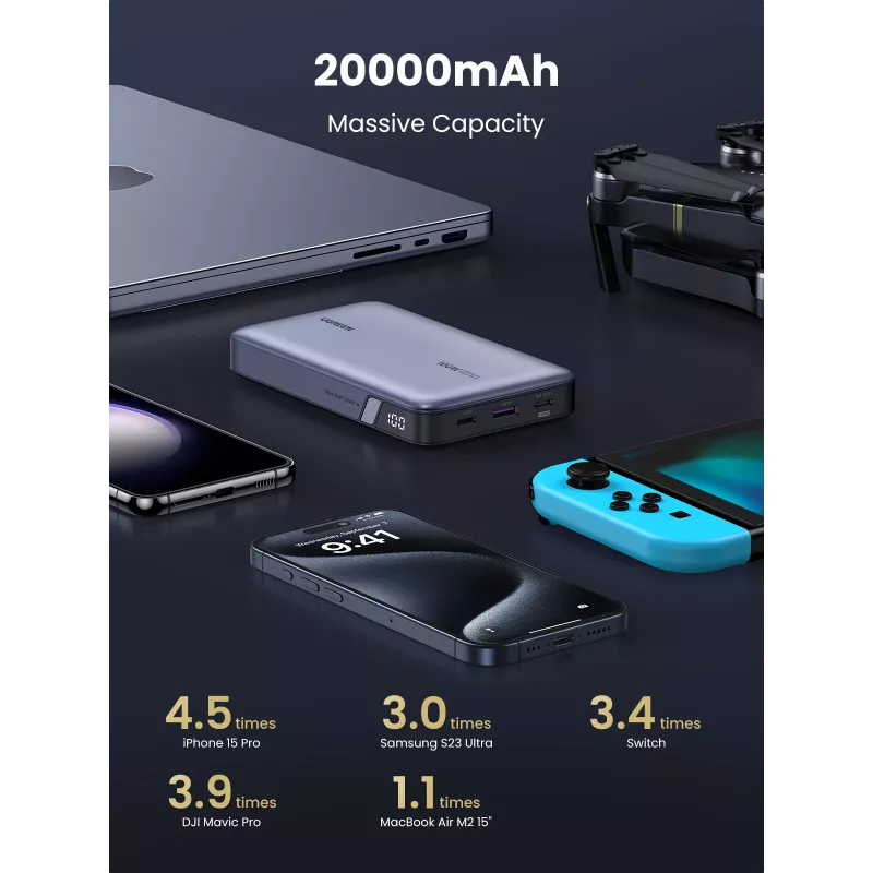 Ugreen 25188 powerbank 20000 mAh Szary