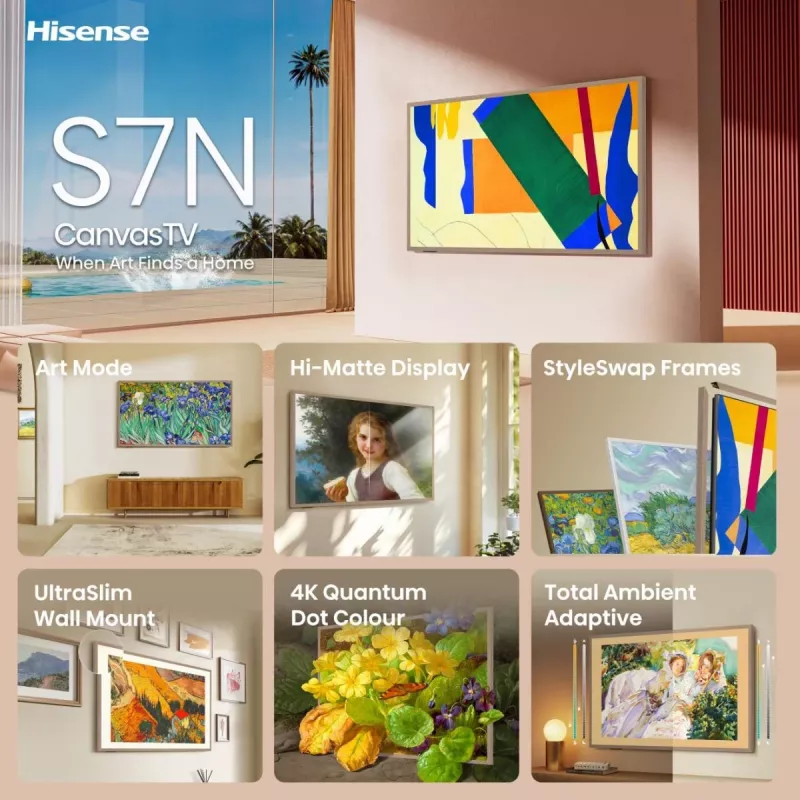 Telewizor Hisense 55 cali S7NQTUK Canvas TV z Freely i ArtMode