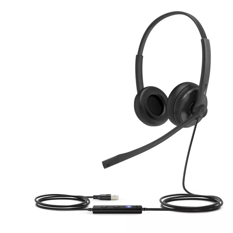 Yealink UH34 Dual Teams Headset, przewodowy, biuro/centrum telefoniczne, 20 - 20000 Hz, 118 g, zestaw słuchawkowy, czarny